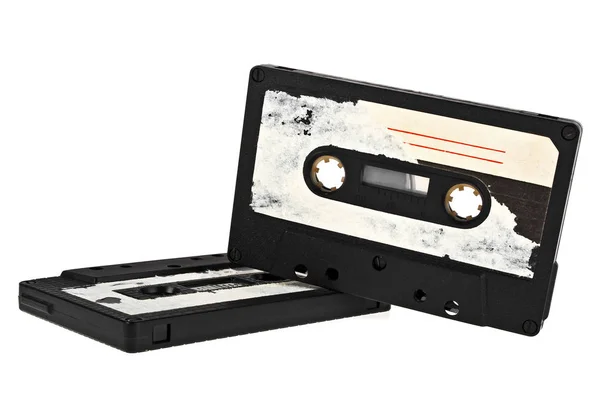 Beyaz arkaplandaki ses kasetleri — Stok fotoğraf