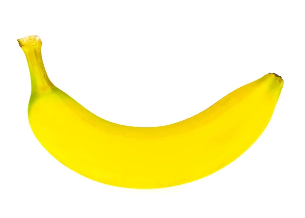 Einzelne Banane vor weißem Hintergrund — Stockfoto