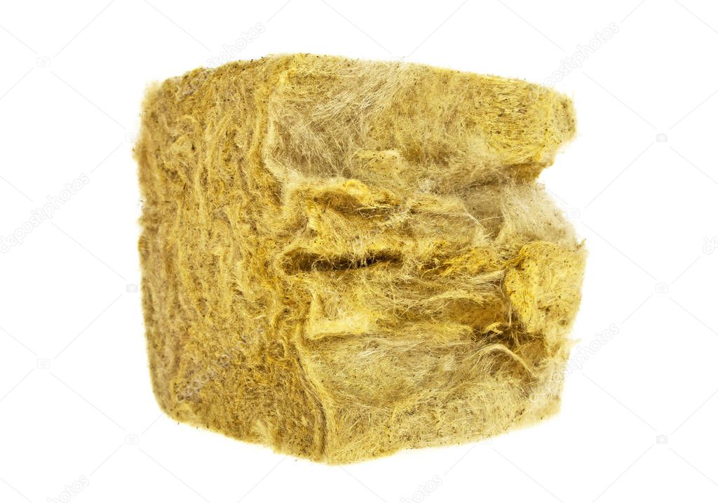 Glass wool on a white background