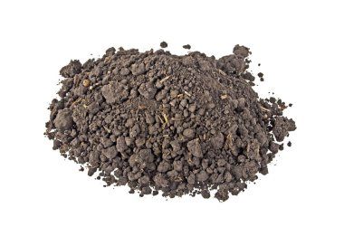 Pile heap of soil humus isolated on white background clipart