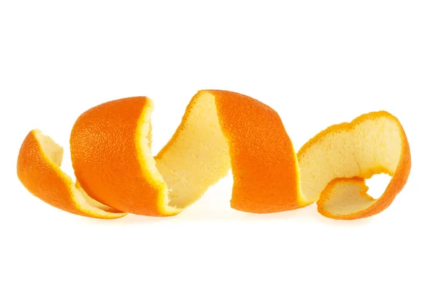 Piele portocalie pe fundal alb — Fotografie, imagine de stoc