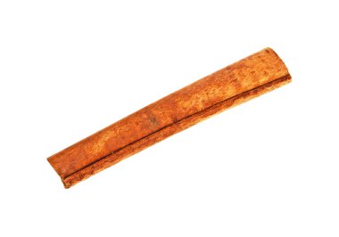 Beyaz bir arka planda üstten görünüm kabuk tarçın