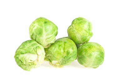 Brüksel lahanası beyaz bir arka plan üzerinde izole