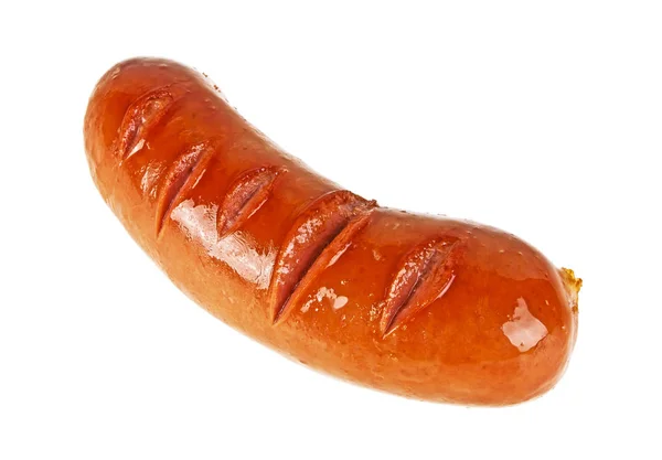 Bratwurst auf weißem Hintergrund — Stockfoto