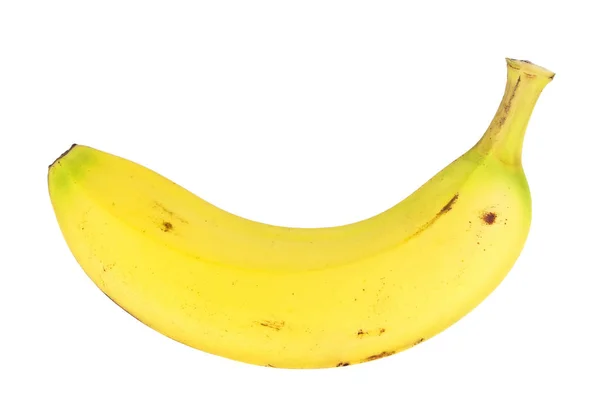 Plátano amarillo sobre fondo blanco — Foto de Stock