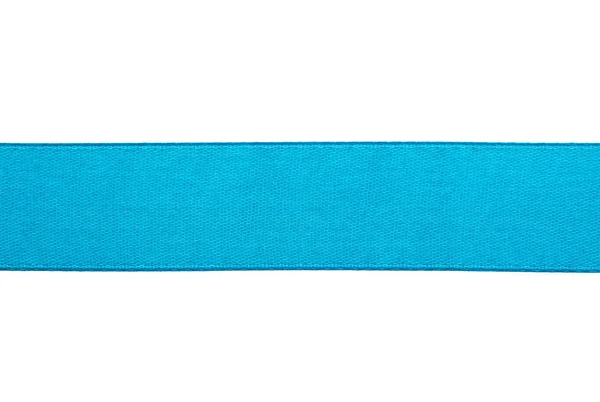 Синя атласна стрічка ізольована на білому — стокове фото