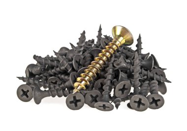 Beyaz arkaplanda vidalar