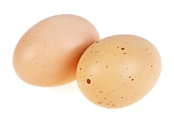 Dois ovos isolados sobre fundo branco — Fotografia de Stock
