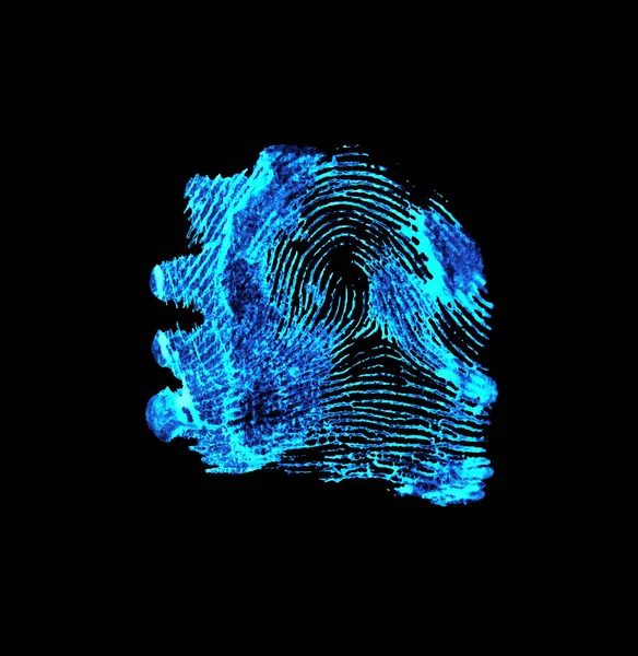 Bloody fingerprint with ultraviolet lamp