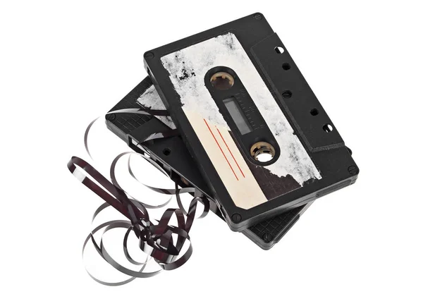 Audio cassettes on a white background — Stock Photo, Image