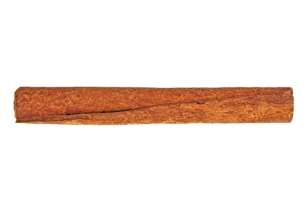 Único bastão de canela isolado no fundo branco — Fotografia de Stock