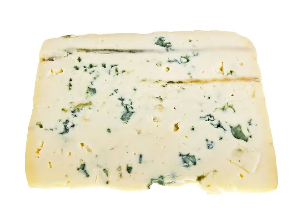 Zeppa di formaggio morbido blu con stampo isolato su sfondo bianco — Foto Stock