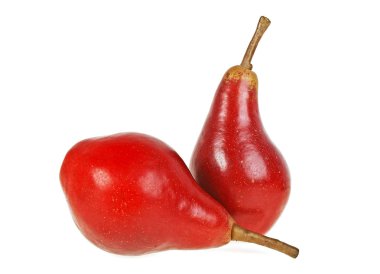 Beyaz bir arka plan üzerinde izole kırmızı armut