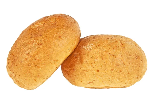 Zwei Brötchen isoliert auf weißem Hintergrund — Stockfoto