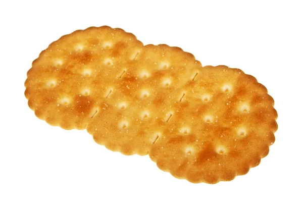 Cracker biscuit geïsoleerd op een witte achtergrond — Stockfoto