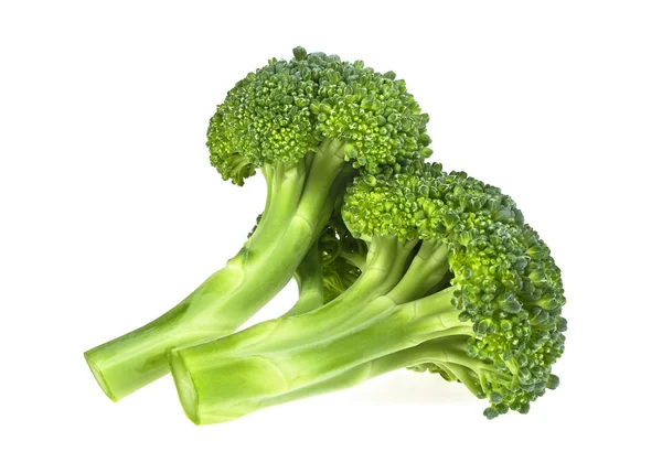 Twee kleine broccoli kool geïsoleerd op een witte achtergrond — Stockfoto