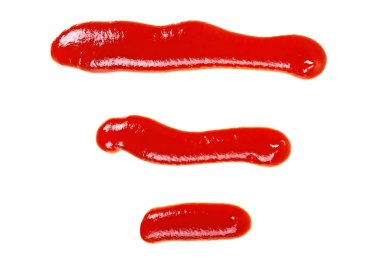 Üstten Görünüm, beyaz bir arka plan izole domates ketçap