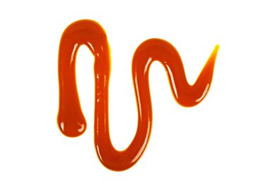 Üstten Görünüm, beyaz bir arka plan izole Karamel Sos