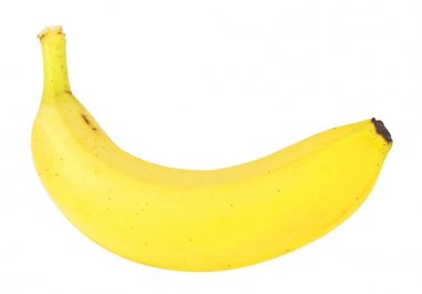 Beyaz arkaplana karşı tek muz