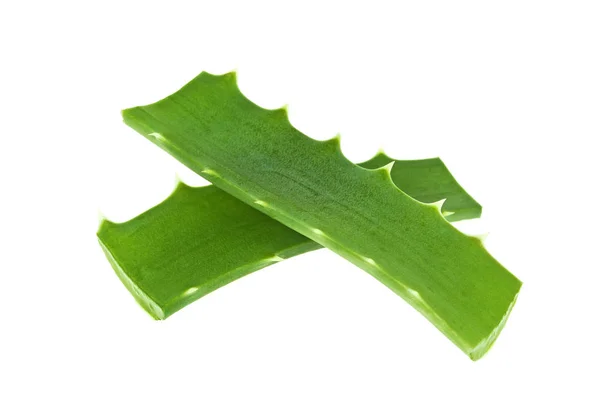 Aloe vera färska blad isolerade över vit bakgrund — Stockfoto