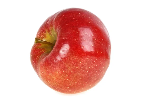 Frischer roter Apfel isoliert auf weißem Hintergrund, Nahaufnahme — Stockfoto