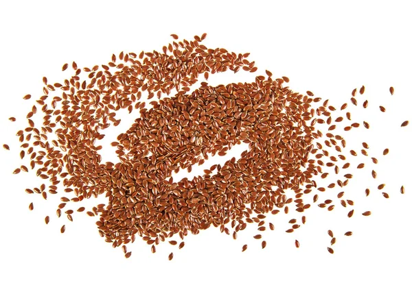 Flax seeds on white background, top view — Stock Photo, Image