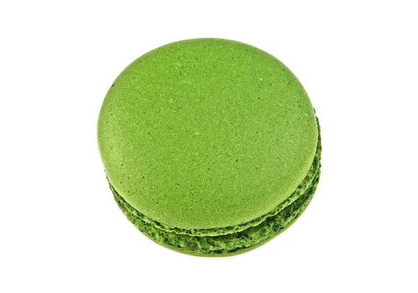 Macarrón francés verde sobre fondo blanco —  Fotos de Stock