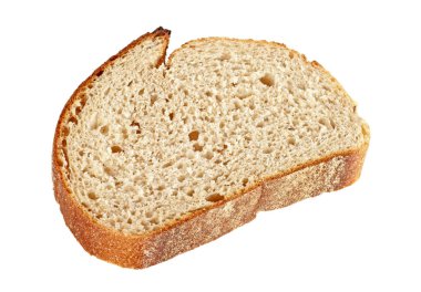 Beyaz bir arka plan üzerinde izole ekmek dilimi
