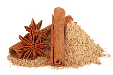 Tarçın ile beyaz bir adam üzerinde toz ve anason yıldız