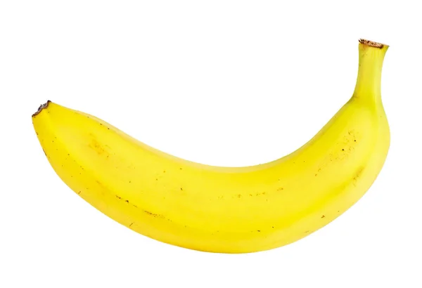 Plátano único sobre fondo blanco —  Fotos de Stock