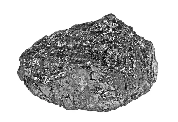 Pedaço de carvão isolado sobre fundo branco — Fotografia de Stock