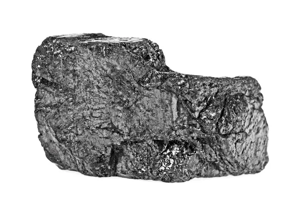 Carvão isolado no fundo branco, de perto — Fotografia de Stock