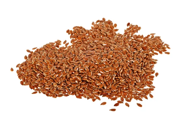 Flax seeds on white background, organic food — Stock Photo, Image