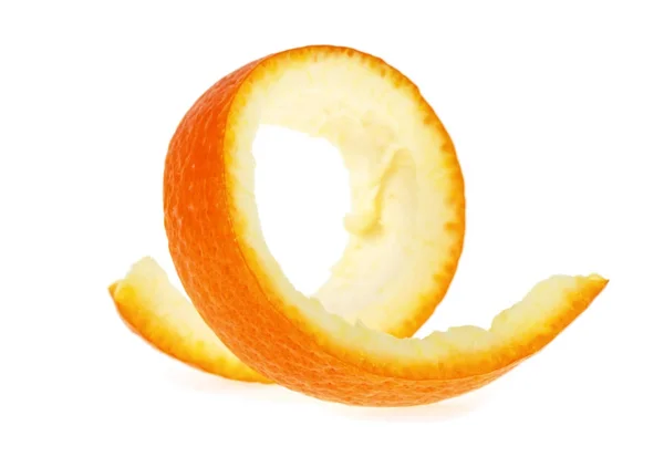 Slupka oranžová izolovaných na bílém pozadí — Stock fotografie