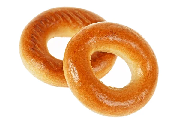 Two bagels isolated on a white background — Stock Photo, Image