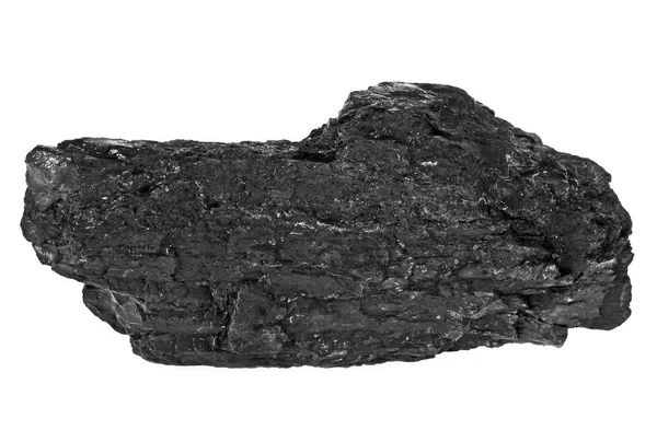 Carvão isolado no fundo branco, close-up — Fotografia de Stock
