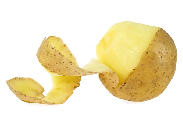 Peeled potato isolated on a white background — Stock Photo, Image