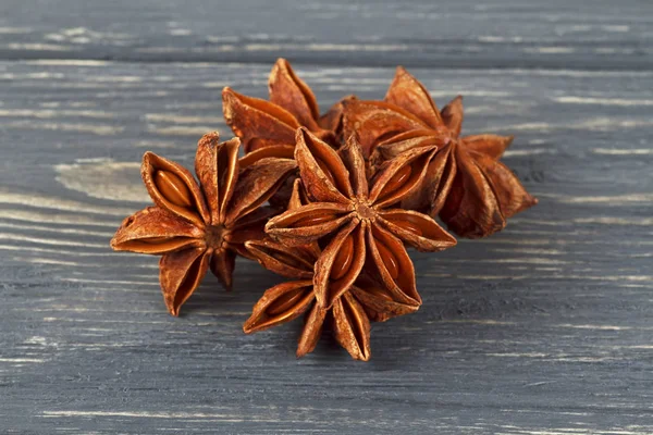 Close up of star anise on wooden board