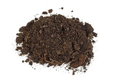 Beyaz arka plan üzerinde Bahçe toprak yığını