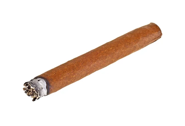 Röka cigarr isolerad på en vit bakgrund — Stockfoto