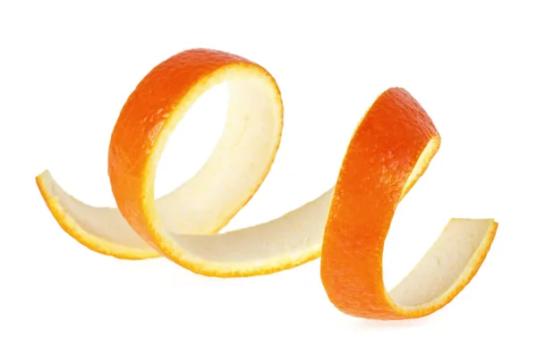 Scorza d'arancia, isolata su fondo bianco — Foto Stock