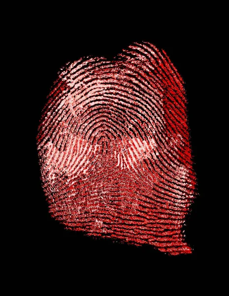 Siyah kağıt üzerinde kırmızı parmak izi