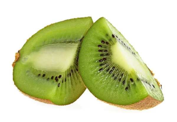 Felii proaspete de fructe kiwi pe un fundal alb — Fotografie, imagine de stoc