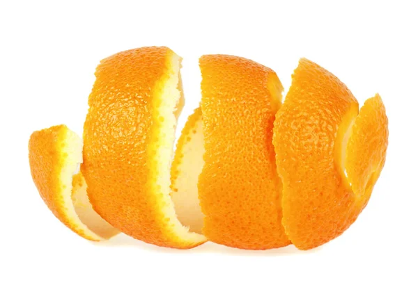 오렌지 껍질 흰 배경 — 스톡 사진