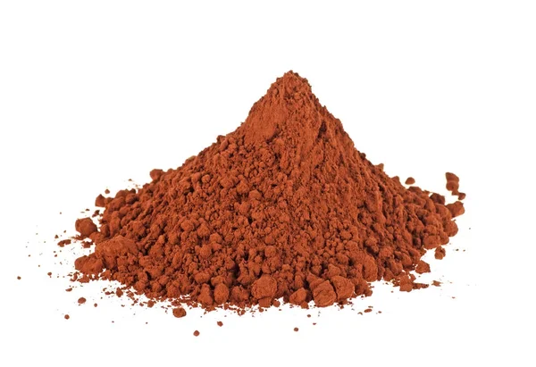 Cacao in polvere isolato su fondo bianco — Foto Stock