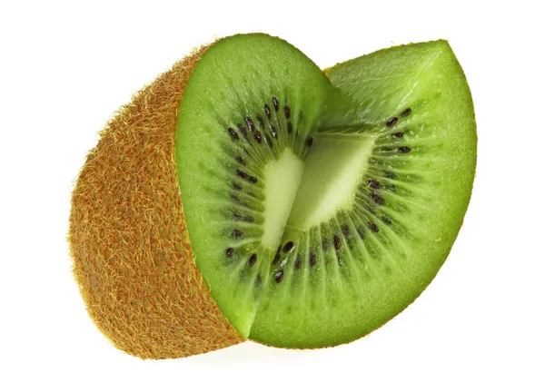 Fruta kiwi fatiada isolada sobre um fundo branco — Fotografia de Stock