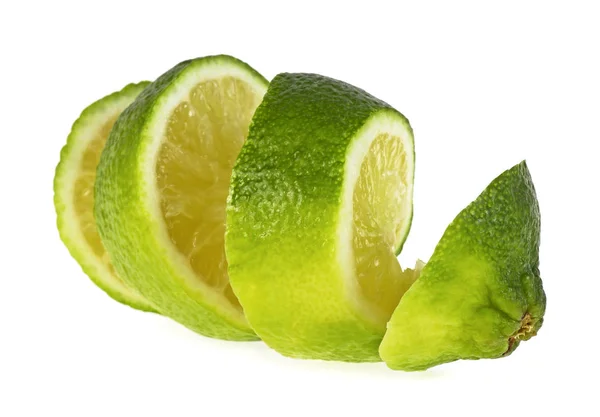 Cut lime isolated on white background — Stock Photo, Image