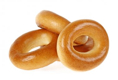 Simit beyaz zemin üzerine yığını