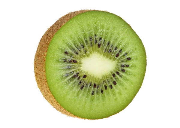 Metade do kiwi isolado no fundo branco — Fotografia de Stock