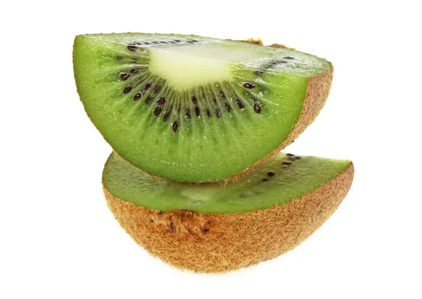 Kiwi segments tranchés de fruits isolés sur fond blanc — Photo